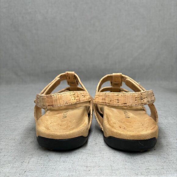 Vionic Amber Adjustable Sandals Strappy Tan Cork Slip‎ On Women's Size 8 - Picture 6 of 11